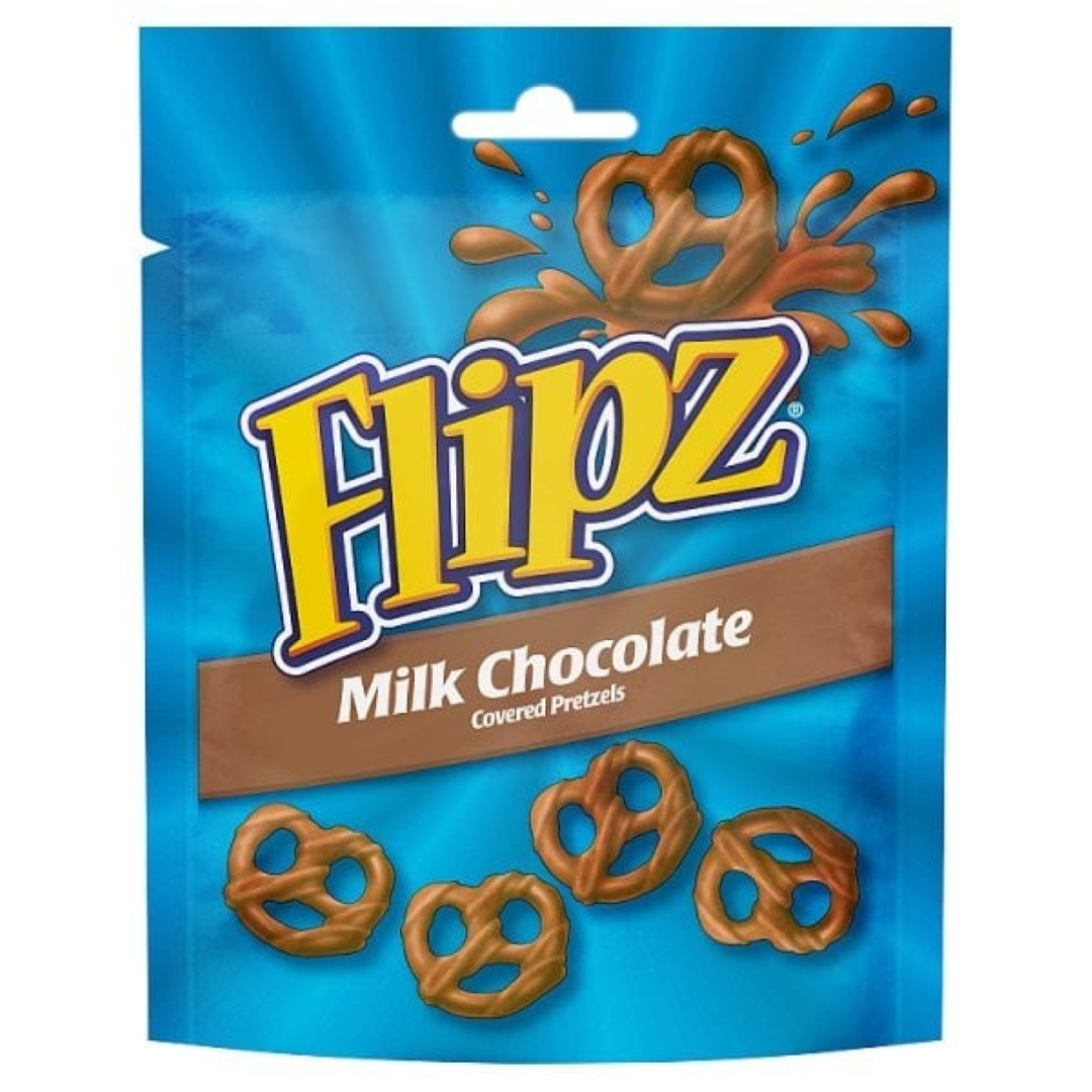 FLIPZ MILK CHOC COATED PRETZELS 100G
